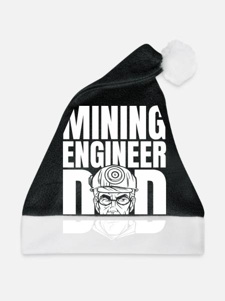 Ingenieur Vati Bergbauingenieur - Weihnachtsmütze - Schwarz/Weiß - Vorne