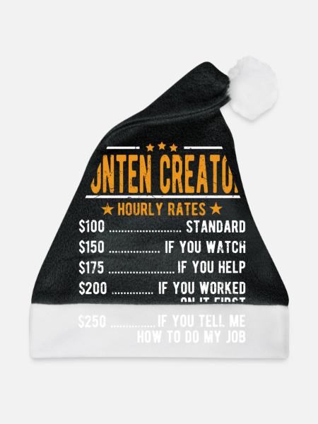 Contlen Creator Stundenlohn - Weihnachtsmütze - Schwarz/Weiß