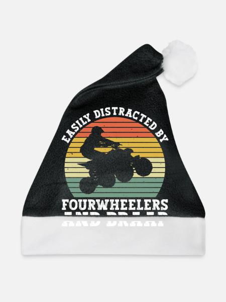 Quad Und Quadfahrer - Weihnachtsmütze - Schwarz/Weiß