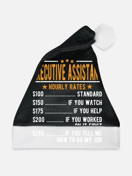 Vorstandsassistent Stundenlohn - Weihnachtsmütze - Schwarz/Weiß