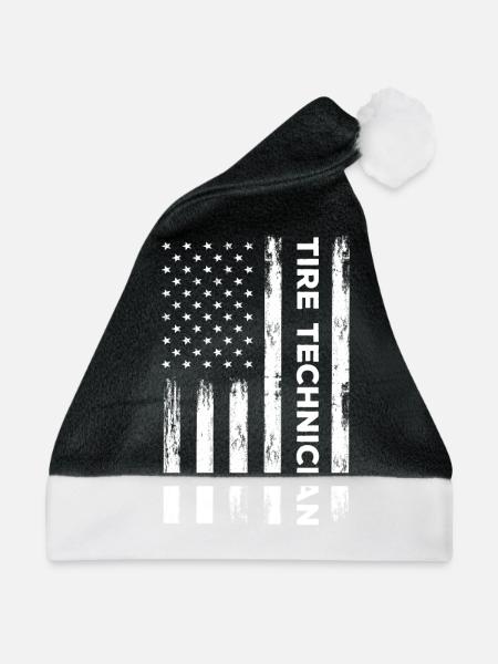 USA Fahne Reifentechniker - Weihnachtsmütze - Schwarz/Weiß