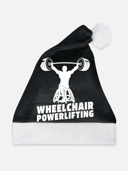 Powerlifting Powerlifter Rollstuhl - Weihnachtsmütze - Schwarz/Weiß
