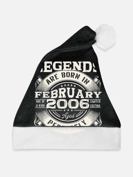 Legende Februar Jahrgang 2006 Geburtstag Geschenk - Weihnachtsmütze - Schwarz/Weiß