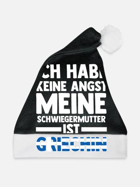 Ich habe keine Angst meine Schwiegermutter ist Gri - Weihnachtsmütze - Schwarz/Weiß - Vorne