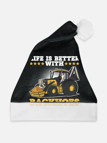 Baggerfahrer Und Bagger fahren - Weihnachtsmütze - Schwarz/Weiß