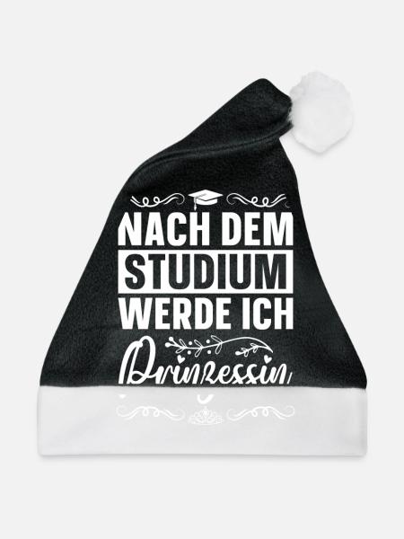 Prinzessin Uni - Weihnachtsmütze - Schwarz/Weiß - Vorne