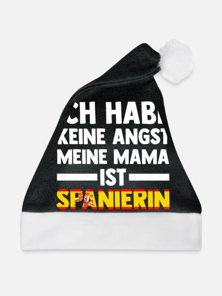 Ich habe keine Angst meine Mama ist Spanierin - Weihnachtsmütze - Schwarz/Weiß - Vorne