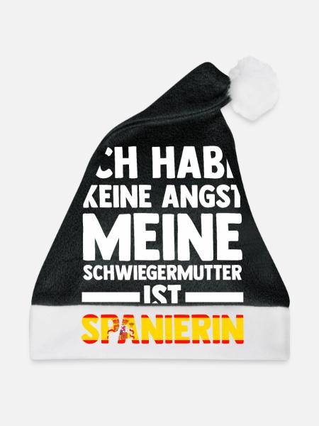 Ich habe keine Angst meine Schwiegermutter ist Spa - Weihnachtsmütze - Schwarz/Weiß - Vorne