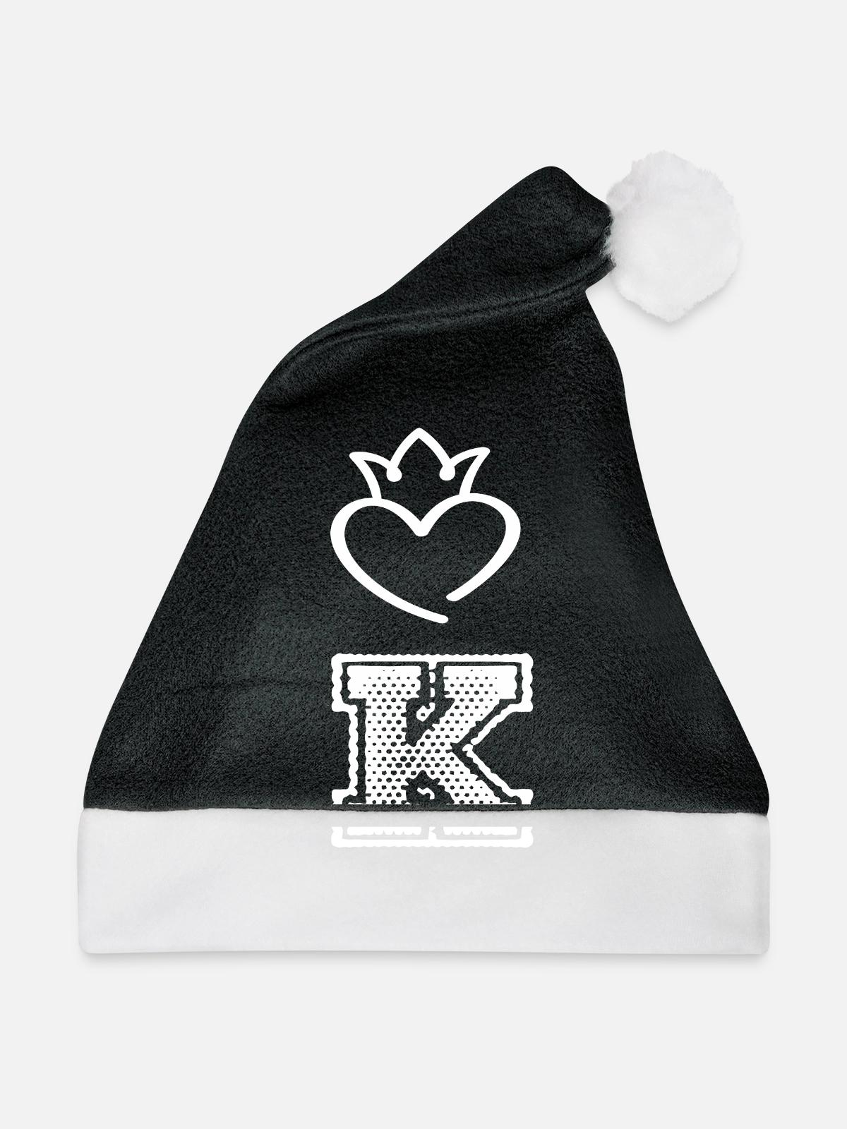 King - Weihnachtsmütze - Schwarz/Weiß - Vorne