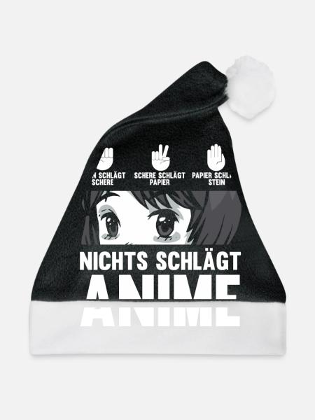 Anime - Weihnachtsmütze - Schwarz/Weiß