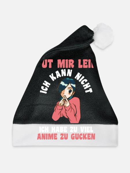 Anime - Weihnachtsmütze - Schwarz/Weiß