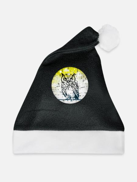 Eule Gemälde Malen Dirty Modern - Weihnachtsmütze - Schwarz/Weiß