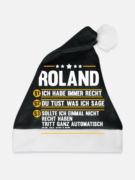 Roland - Weihnachtsmütze - Schwarz/Weiß - Vorne
