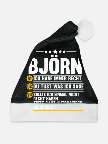 Björn - Weihnachtsmütze - Schwarz/Weiß - Vorne