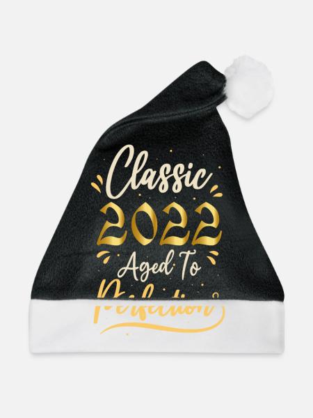 Geburtstag 2022 Geschenk 2022 Classic 2022 - Weihnachtsmütze - Schwarz/Weiß - Vorne