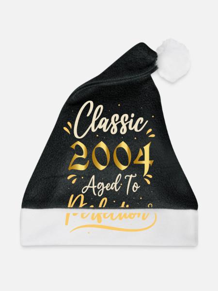 Geburtstag 2004 Geschenk 2004 Classic 2004 - Weihnachtsmütze - Schwarz/Weiß - Vorne