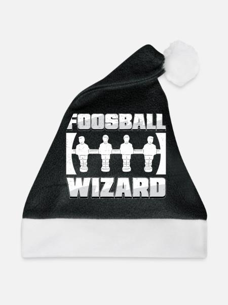 Awesome Foosball Wizard Ein Tischfußballspieler - Weihnachtsmütze - Schwarz/Weiß - Vorne
