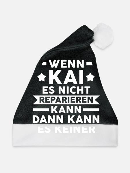 Kai - Weihnachtsmütze - Schwarz/Weiß - Vorne