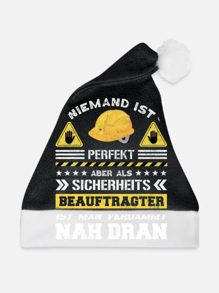 Safety Manager Sicherheitsbeauftragter - Weihnachtsmütze - Schwarz/Weiß - Vorne