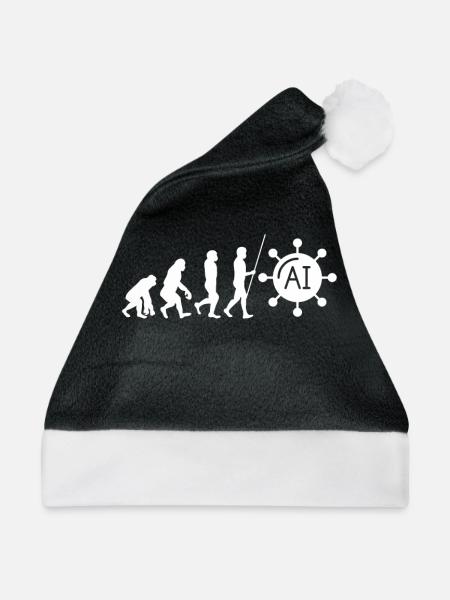 Artificial Intelligence Ai Chat - Weihnachtsmütze - Schwarz/Weiß - Vorne