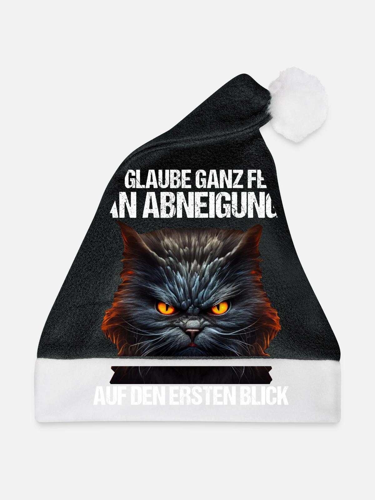 Katze Kätzchen Katzenhalter Katzen Sarkasmus - Weihnachtsmütze - Schwarz/Weiß - Vorne