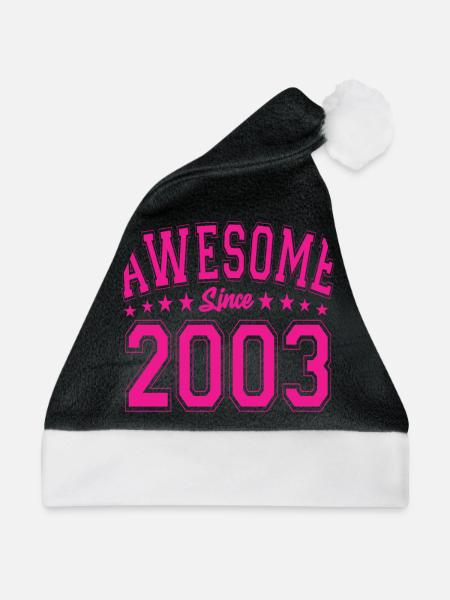 Awesome Since 2003 Geburtstag 2003 Vintage 2003 - Weihnachtsmütze - Schwarz/Weiß - Vorne
