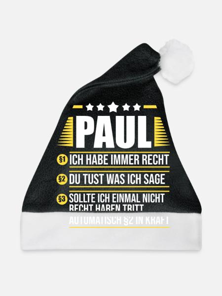 Paul - Weihnachtsmütze - Schwarz/Weiß - Vorne