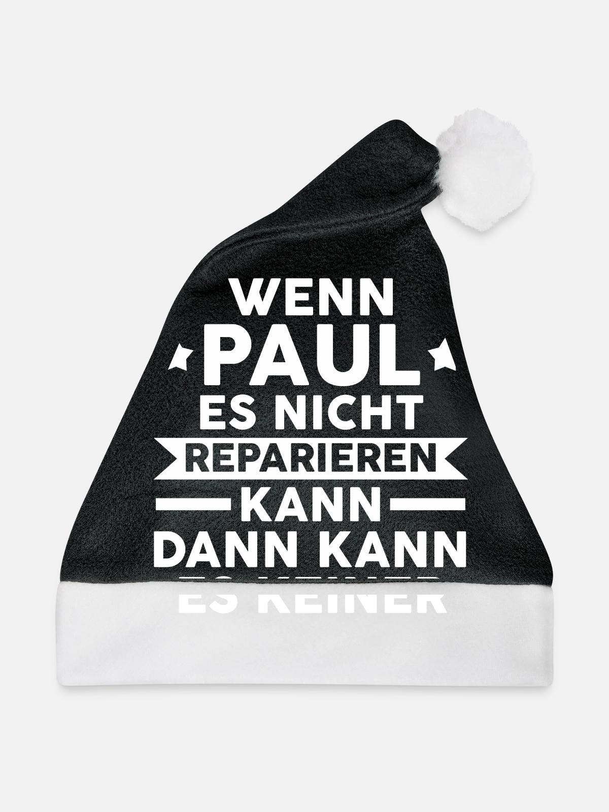Paul - Weihnachtsmütze - Schwarz/Weiß - Vorne