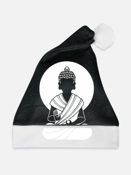 Buddha Buddhist - Weihnachtsmütze - Schwarz/Weiß - Vorne