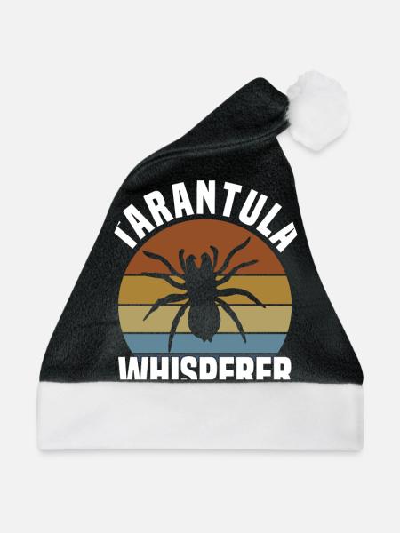 Vogelspinne Haustier Spinnentier - Weihnachtsmütze - Schwarz/Weiß - Vorne