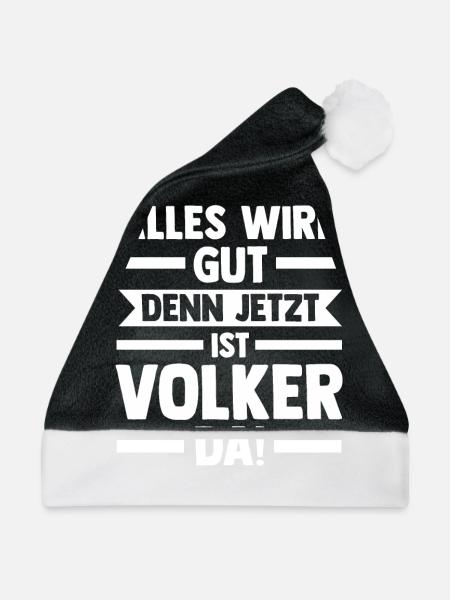 Volker - Weihnachtsmütze - Schwarz/Weiß - Vorne