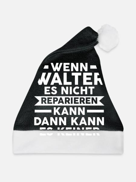 Walter - Weihnachtsmütze - Schwarz/Weiß - Vorne