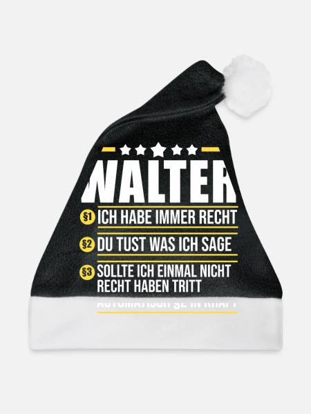 Walter - Weihnachtsmütze - Schwarz/Weiß - Vorne