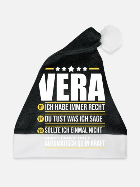 Vera - Weihnachtsmütze - Schwarz/Weiß - Vorne