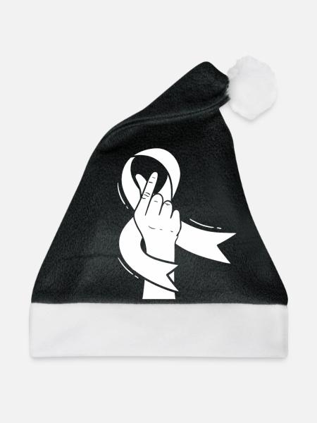 Brustkrebs Hand - Weihnachtsmütze - Schwarz/Weiß - Vorne
