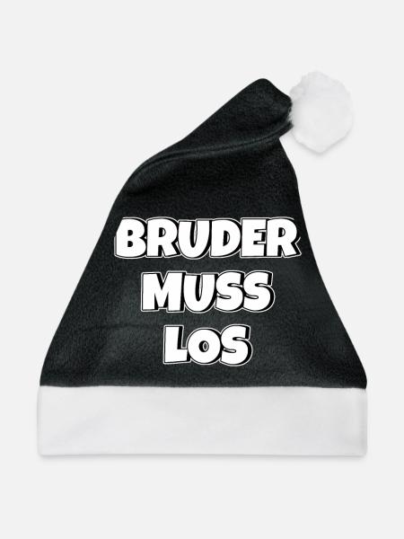 Bruder muss los - Weihnachtsmütze - Schwarz/Weiß