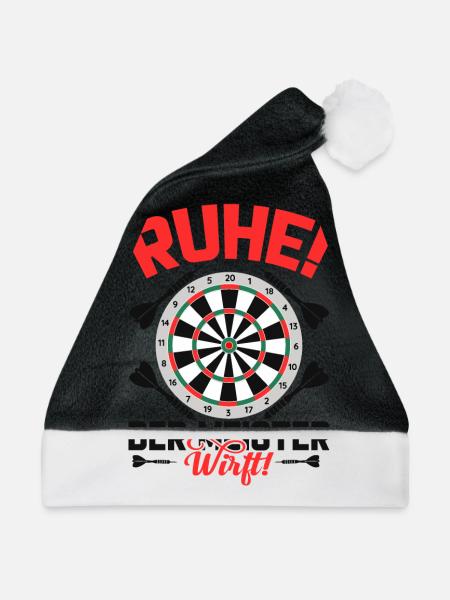 Dart Darten Darts - Weihnachtsmütze - Schwarz/Weiß - Vorne