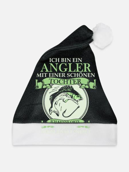 Angler und Tochter - Weihnachtsmütze - Schwarz/Weiß
