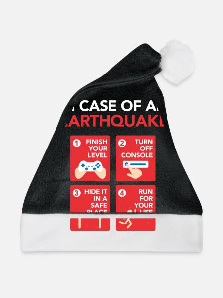 Gamer Erdbeben - Gaming Love - Weihnachtsmütze - Schwarz/Weiß - Vorne