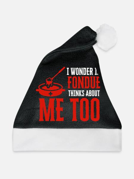 Swiss Cheese Fondue - Weihnachtsmütze - Schwarz/Weiß - Vorne