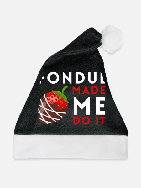 Swiss Cheese Fondue - Weihnachtsmütze - Schwarz/Weiß - Vorne