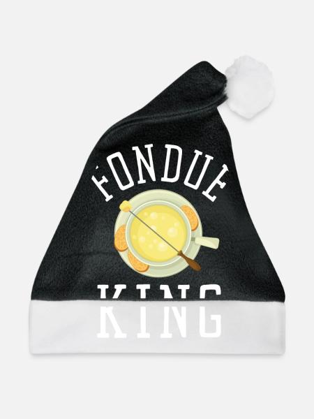 Swiss Cheese Fondue - Weihnachtsmütze - Schwarz/Weiß - Vorne