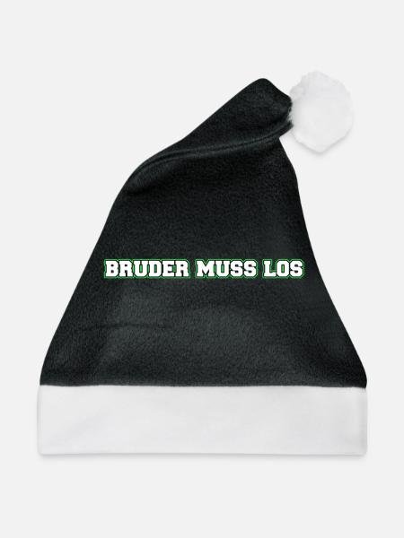 Bruder muss los - Weihnachtsmütze - Schwarz/Weiß