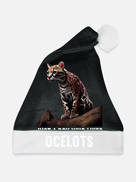 just a boy girl who loves Ocelots Ocelot Ozelot - Weihnachtsmütze - Schwarz/Weiß - Vorne