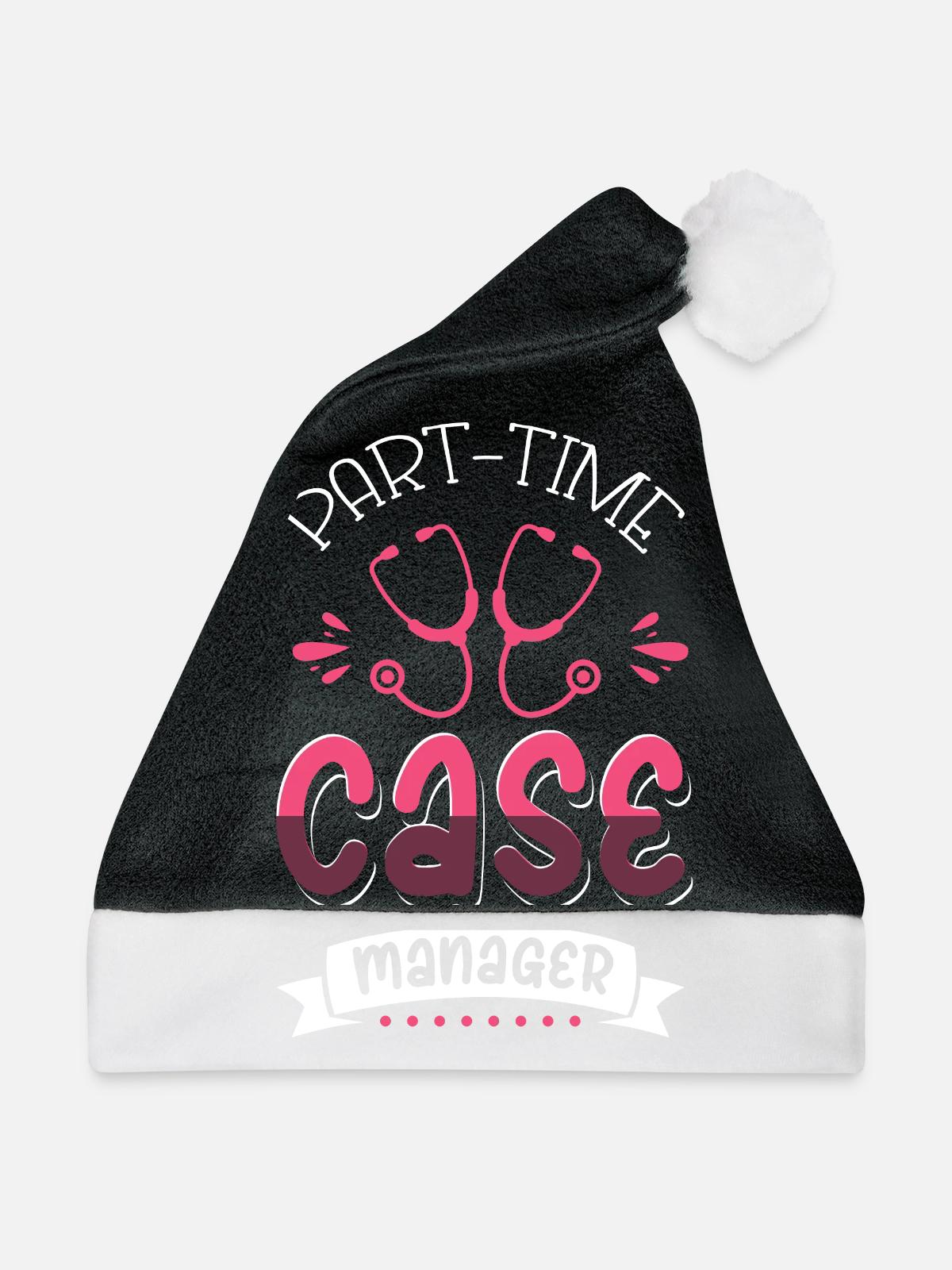 Teilzeit Case Manager - Weihnachtsmütze - Schwarz/Weiß - Vorne