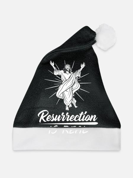 Christ Christentum Auferstehung - Weihnachtsmütze - Schwarz/Weiß - Vorne