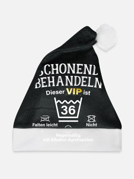36. Geburtstag Schonend Behandeln 36 VIP ist 36 - Weihnachtsmütze - Schwarz/Weiß - Vorne