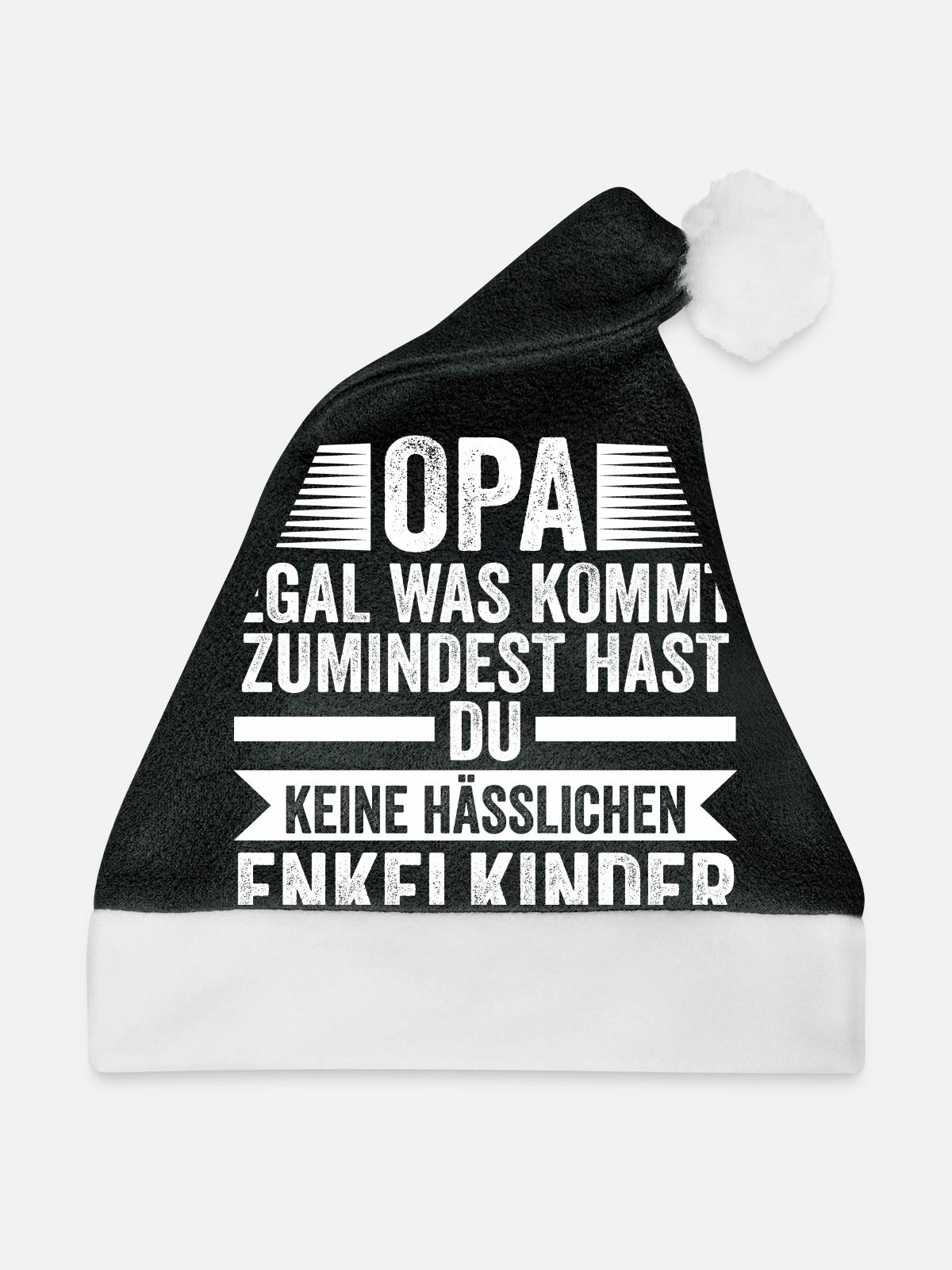Großvater Enkelkinder Opa - Weihnachtsmütze - Schwarz/Weiß - Vorne