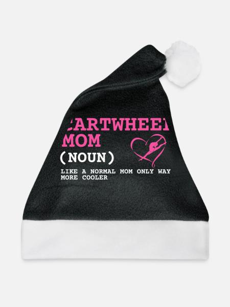 Cheerleader Tumbling Acrobat Cartwheel Mom - Weihnachtsmütze - Schwarz/Weiß - Vorne