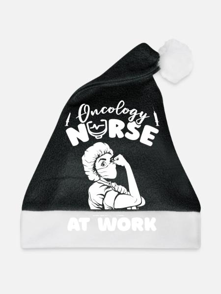 Krankenschwester Stethoskop - Weihnachtsmütze - Schwarz/Weiß - Vorne